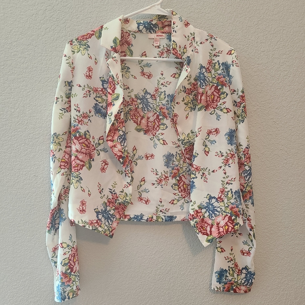 Blazer with pink flowers